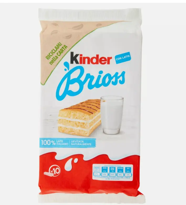X6 Kinder Brioss Latte e Cacao 10x28g Merendina