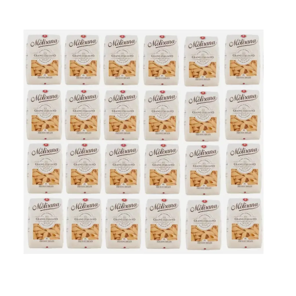 24 x La Molisana Pennoni Rigati N. 21 bronze drawn pasta 500gr durum wheat