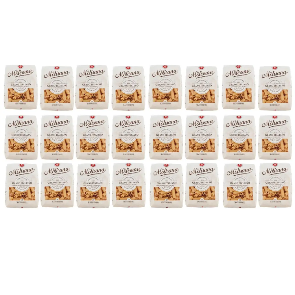La Molisana Maccheroni N. 37 Pasta Lenta Lavorazione Pasta Made of Durum Wheat Semolina Bronze Drawing 500 g - pack of 24