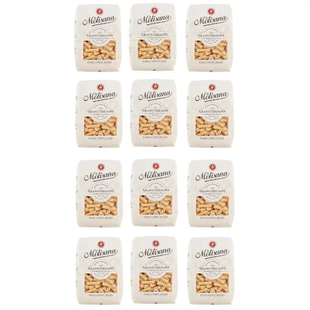 La Molisana Fusilli Bucati Corti N. 108 Pasta Lenta Lavorazione Pasta Made of Durum Wheat Semolina Bronze Drawing 500 g pack of 12