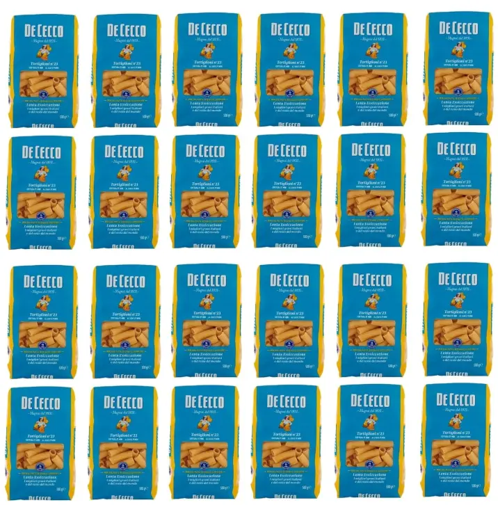  De Cecco Tortiglioni N°23, 100% Italian Pasta Pasta, 24 x 500 g