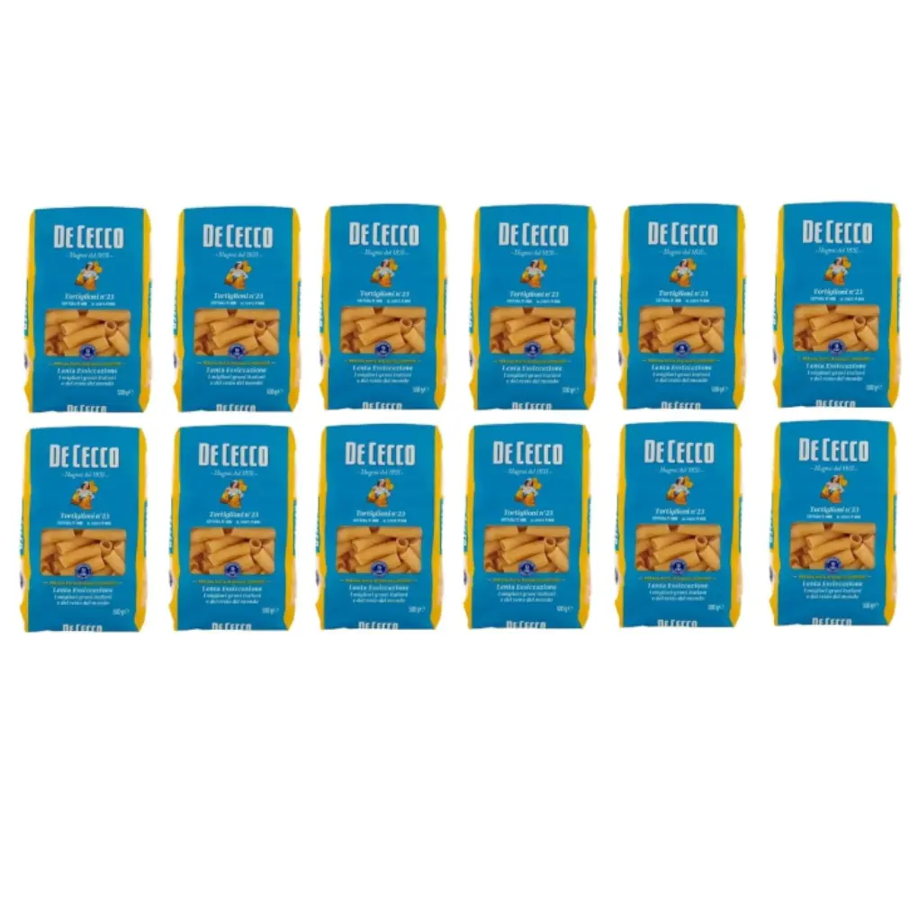 De Cecco Tortiglioni N°23, 100% Italian Pasta Pasta, 12 x 500 g