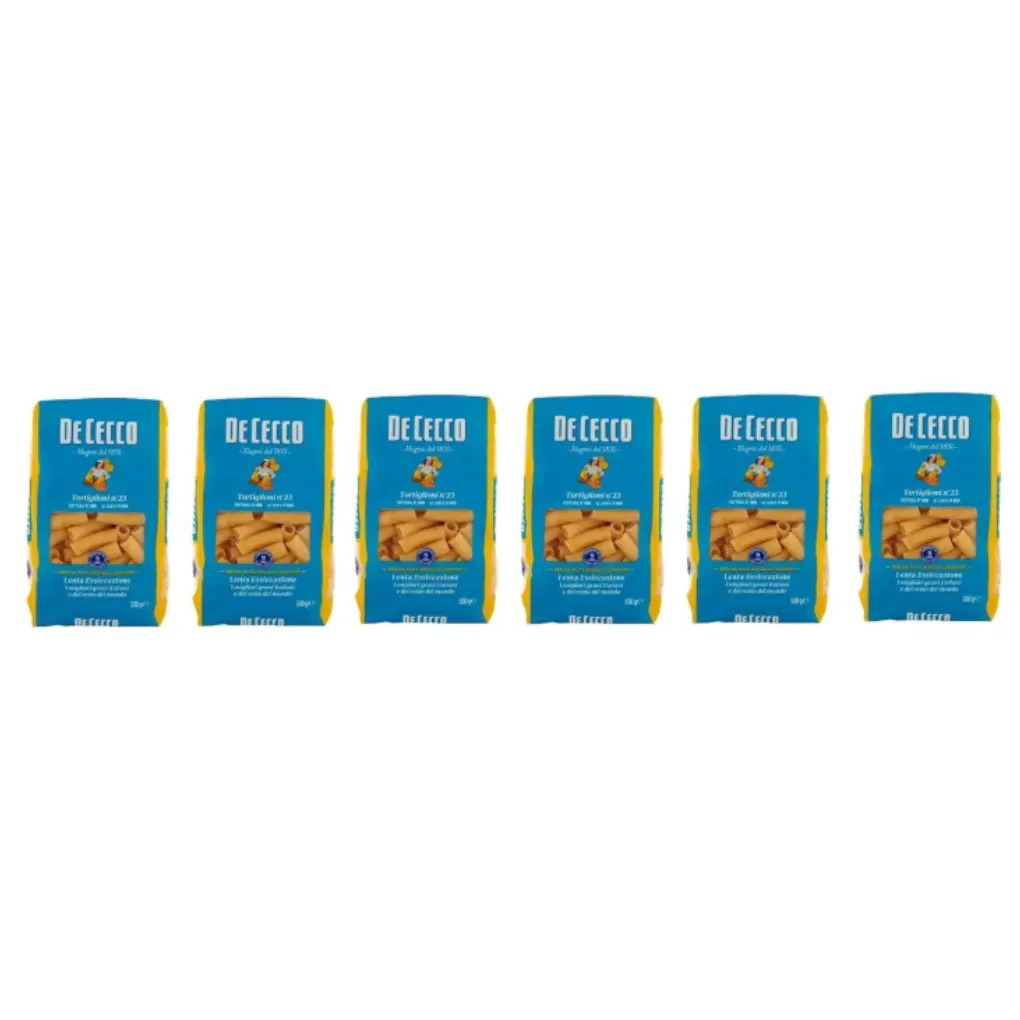 De Cecco Tortiglioni N°23, 100% Italian Pasta Pasta, 6 x 500 g