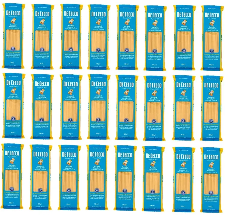  De Cecco Bucatini Piccoli N°14 100% Italian Pasta Noodles 12 x 500 g 