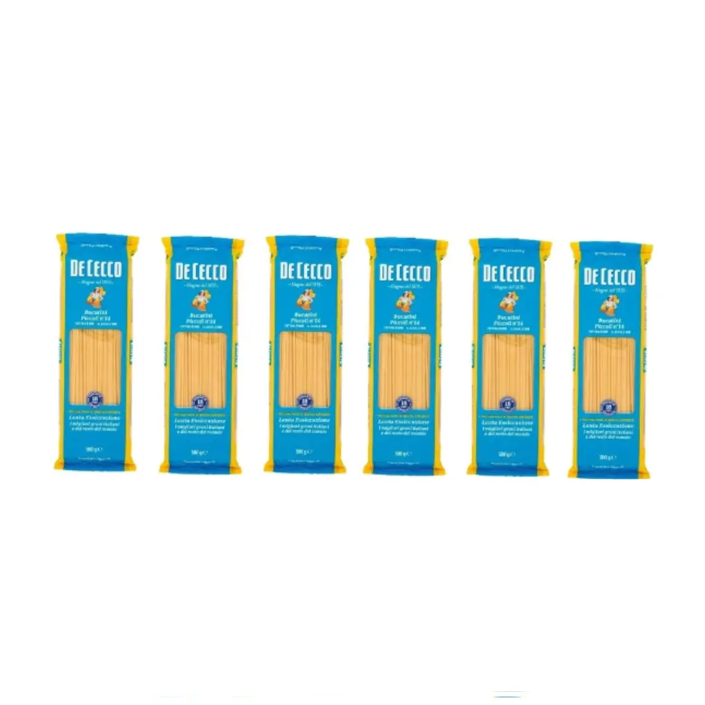 De Cecco Bucatini Piccoli N°14 100% Italian Pasta Noodles 6 x 500 g 