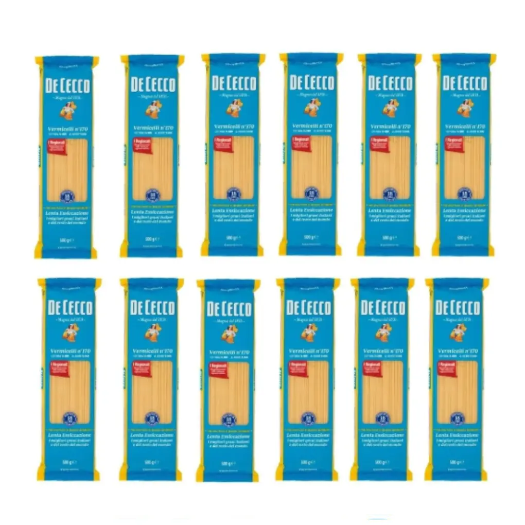 De Cecco Vermicelli N°170 100% Italian Pasta Noodles 12 x 500 g