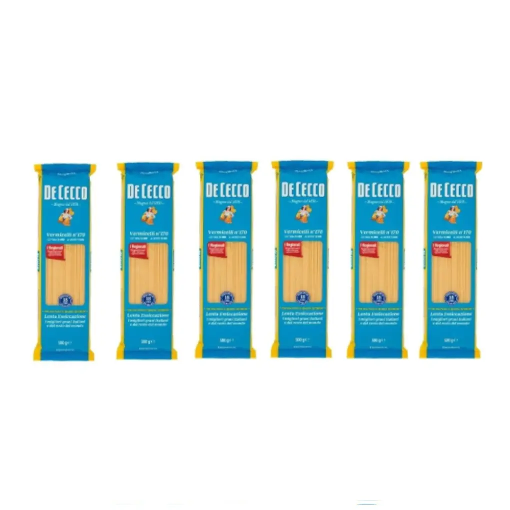 De Cecco Vermicelli N°170 100% Italian Pasta Noodles 6 x 500 g