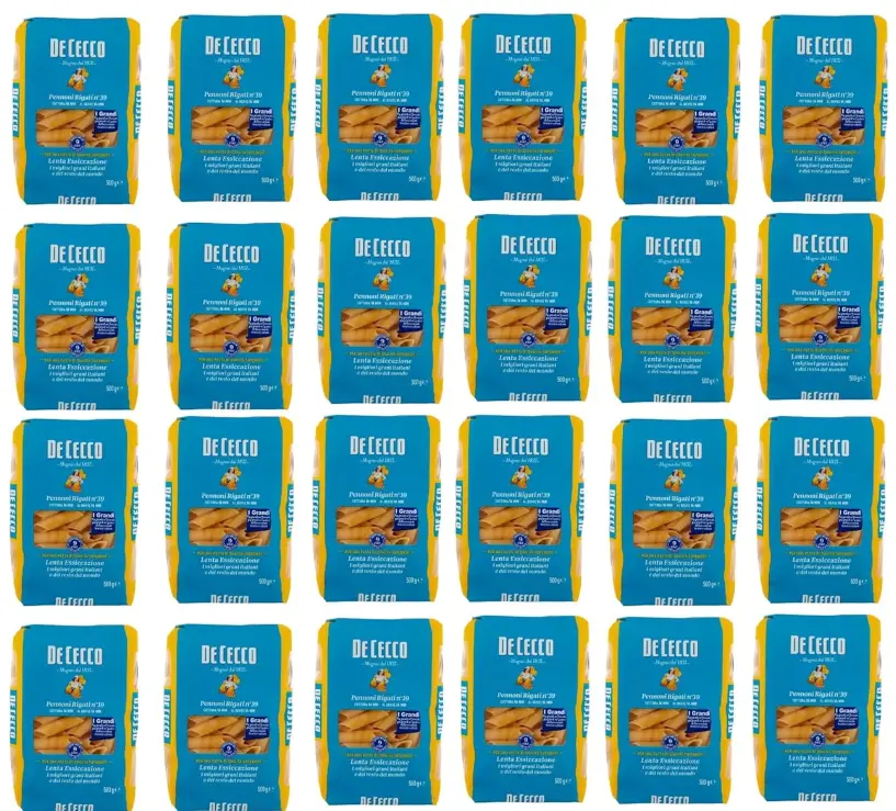  De Cecco Pennoni Rigati N°39, 100% Italian Pasta Pasta, 24 x 500 g