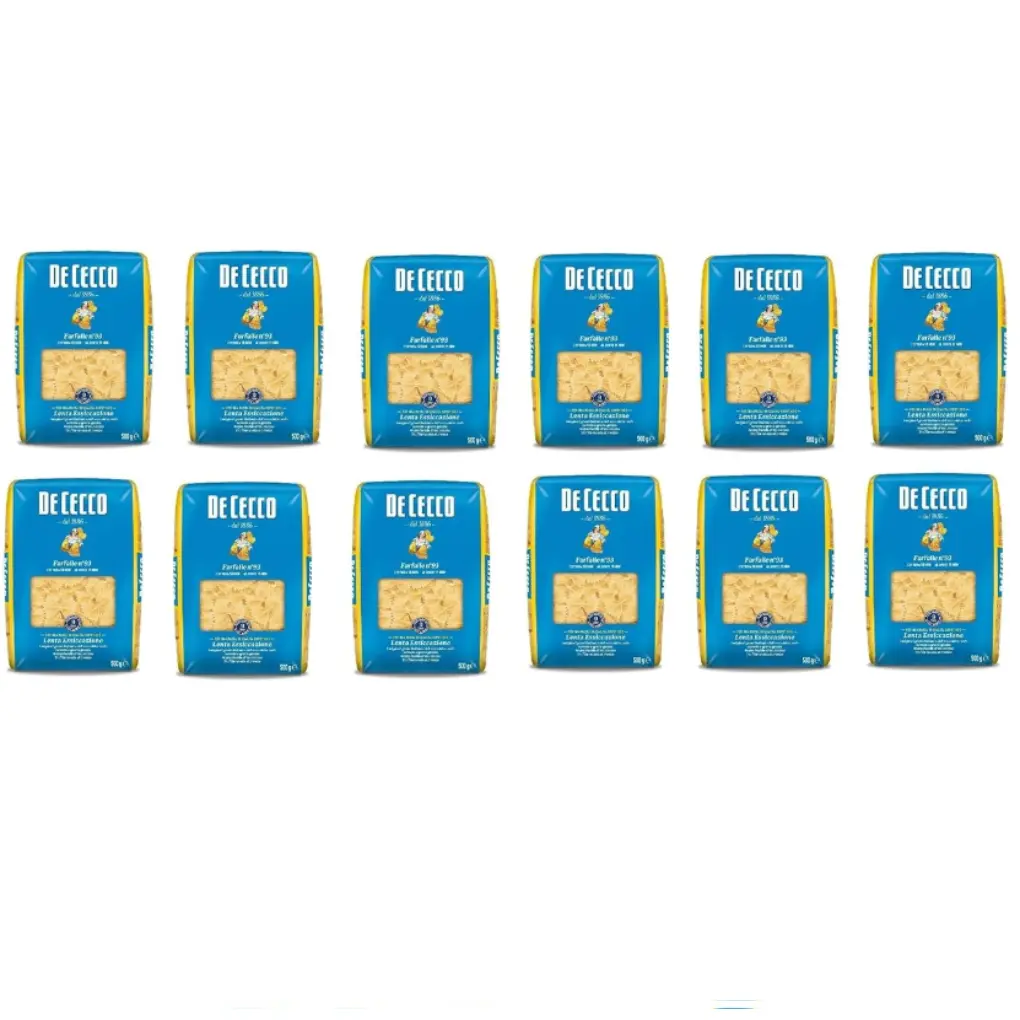 De Cecco Pasta Farfalle n. 93 100% Italian Pasta-pack of 12 x 500 g