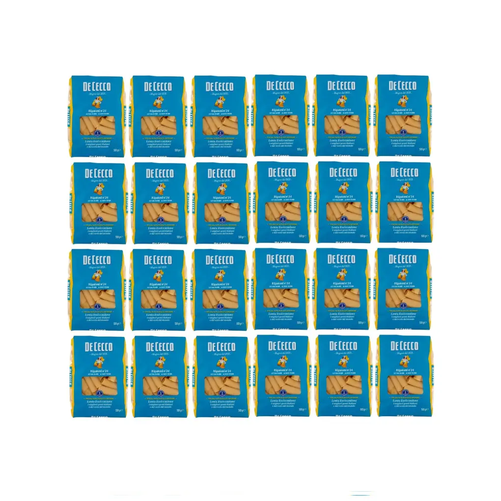 Pasta De Cecco 100% Italian Rigatoni N°24-pack of 24 x 500g