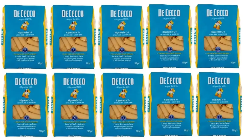 Pasta De Cecco 100% Italian Rigatoni N°24-pack of 12 x 500g