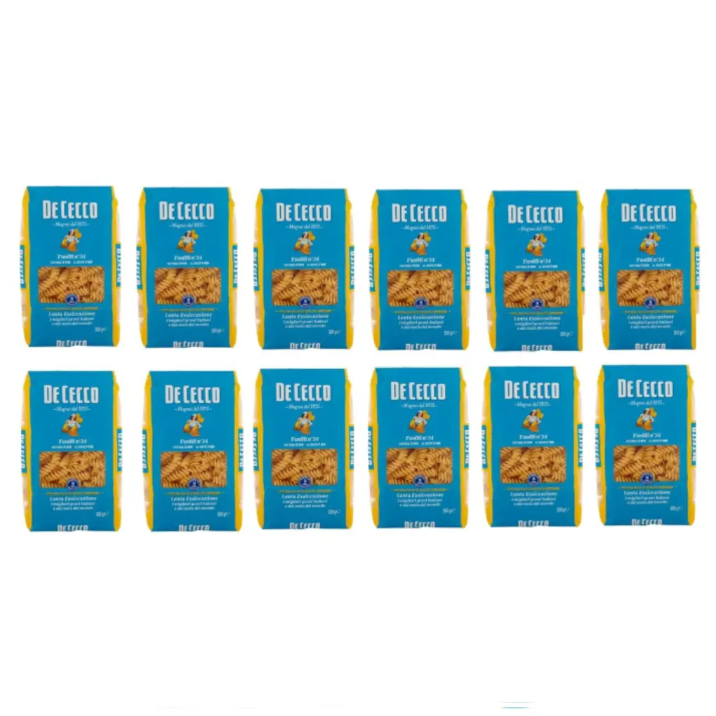 De Cecco Fusilli N°34, 100% Italian Pasta,pack of 12 x 500 g