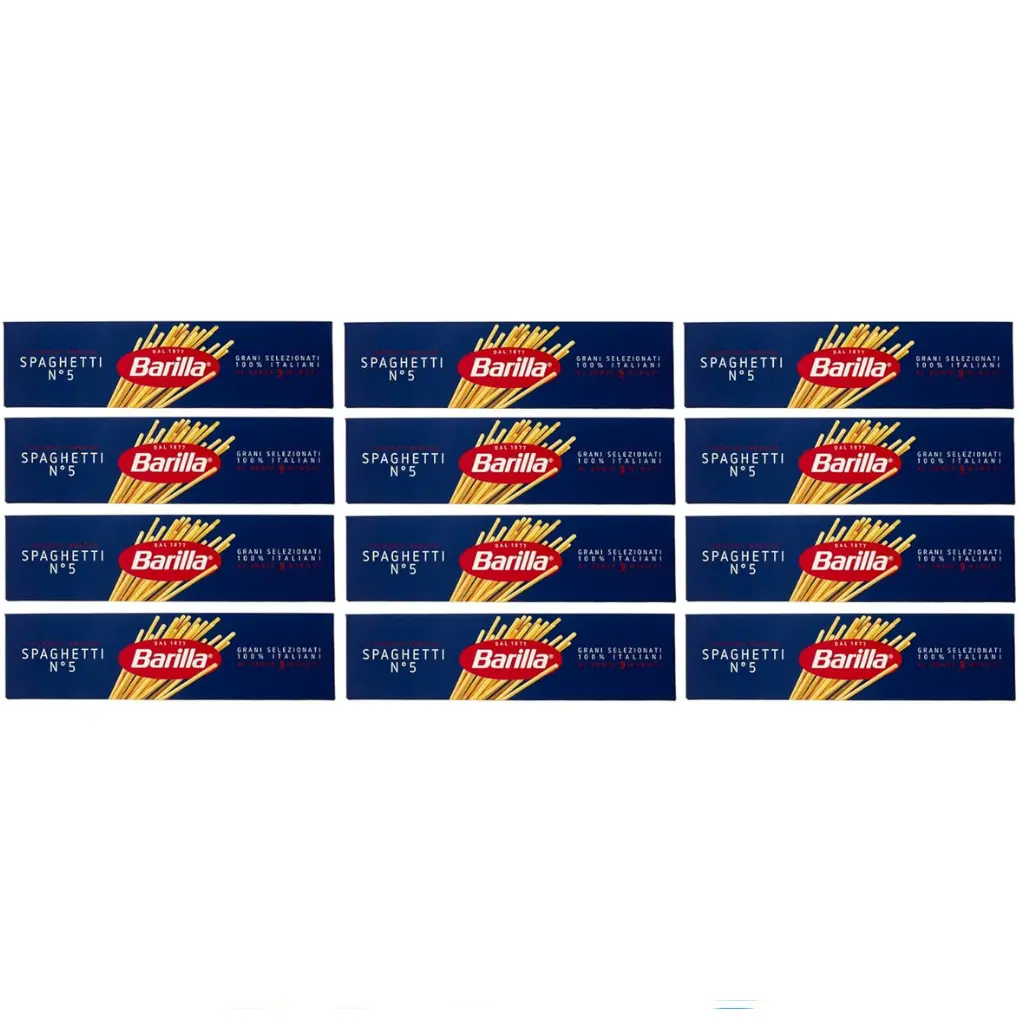 Pasta Barilla Spaghetti No. 5 Italian Noodles (500 g Pack Each)pack of 12