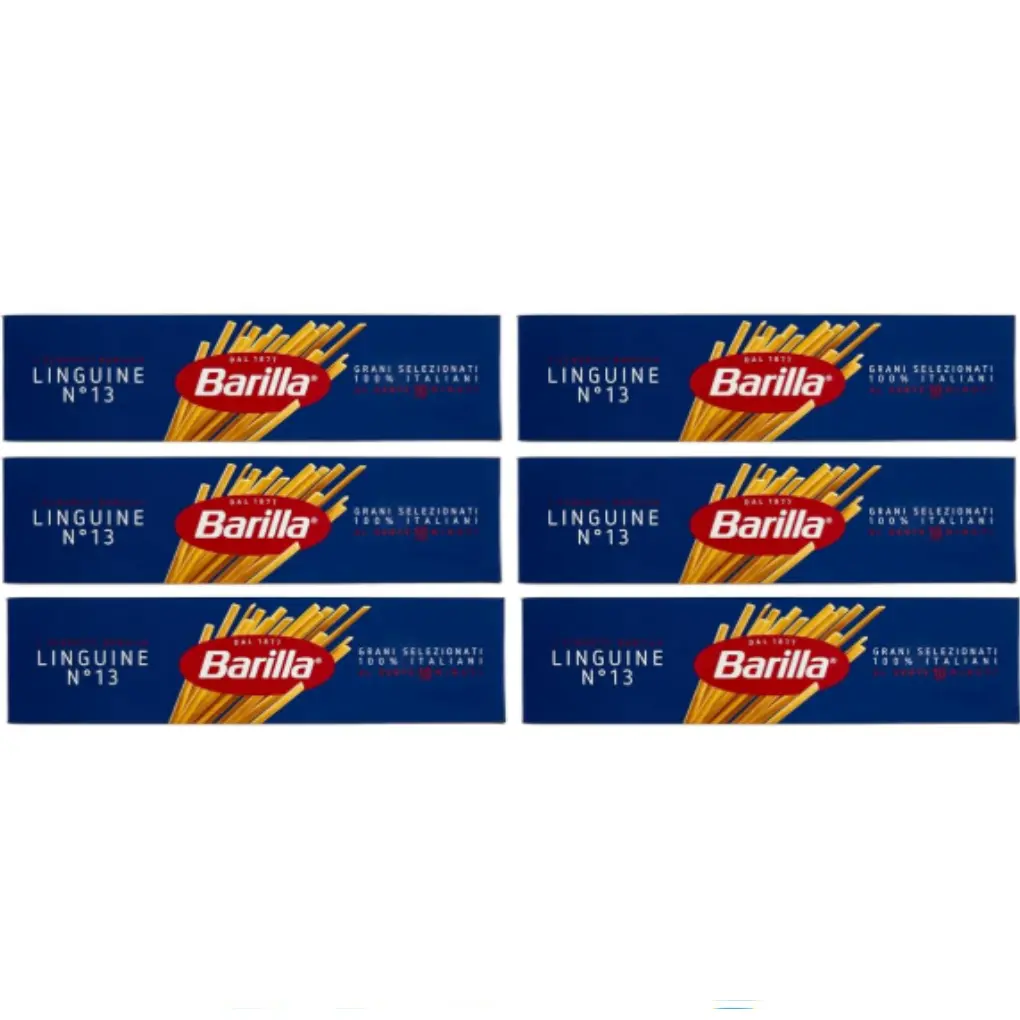 Barilla Linguine No. 13 – Authentic Italian Pasta, 100% Durum Wheat Semolina, 500g Pack, Pack of 6 – Non-GMO, Al Dente Texture, Imported from Italy