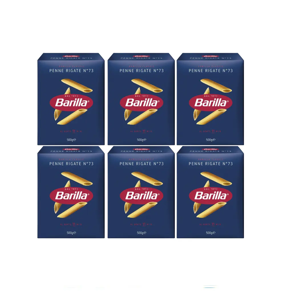 Barilla Pasta Classic Penne Rigate n.73 – High-Quality Durum Wheat Pasta, Always Al Dente, 500g Pack, Pack of 6 – Authentic Italian Pasta, Imported from italy