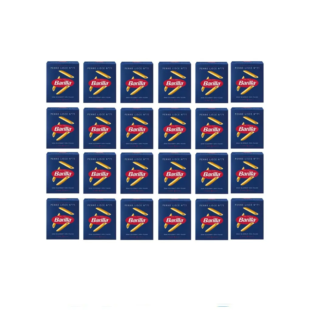 Pasta Barilla Penne Lisce No. 71 – Authentic Italian Pasta, 100% Durum Wheat Semolina, 500g Pack, Pack of 24 – Non-GMO, Al Dente Texture, Imported from Italy 