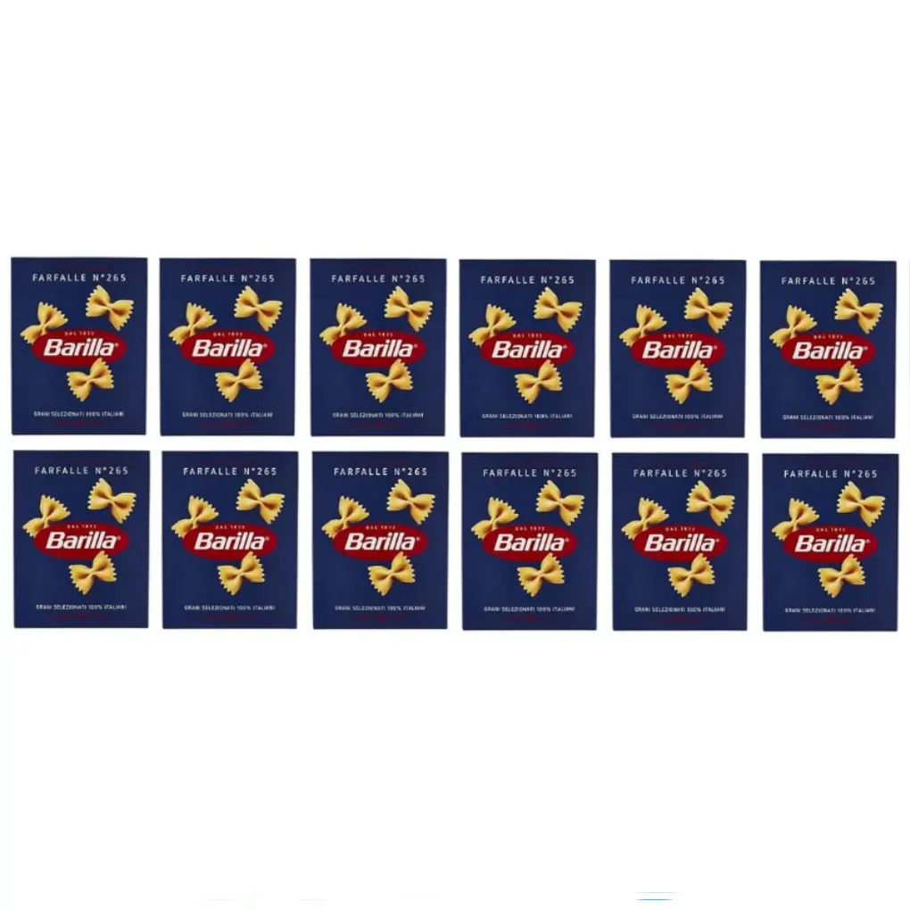 Barilla Farfalle No. 265 | Authentic Italian Pasta | 12 Packs x 500g | Made from 100% Durum Wheat Semolina | Cooks in 11 Minutes | Ideal for Salads & Light Sauces