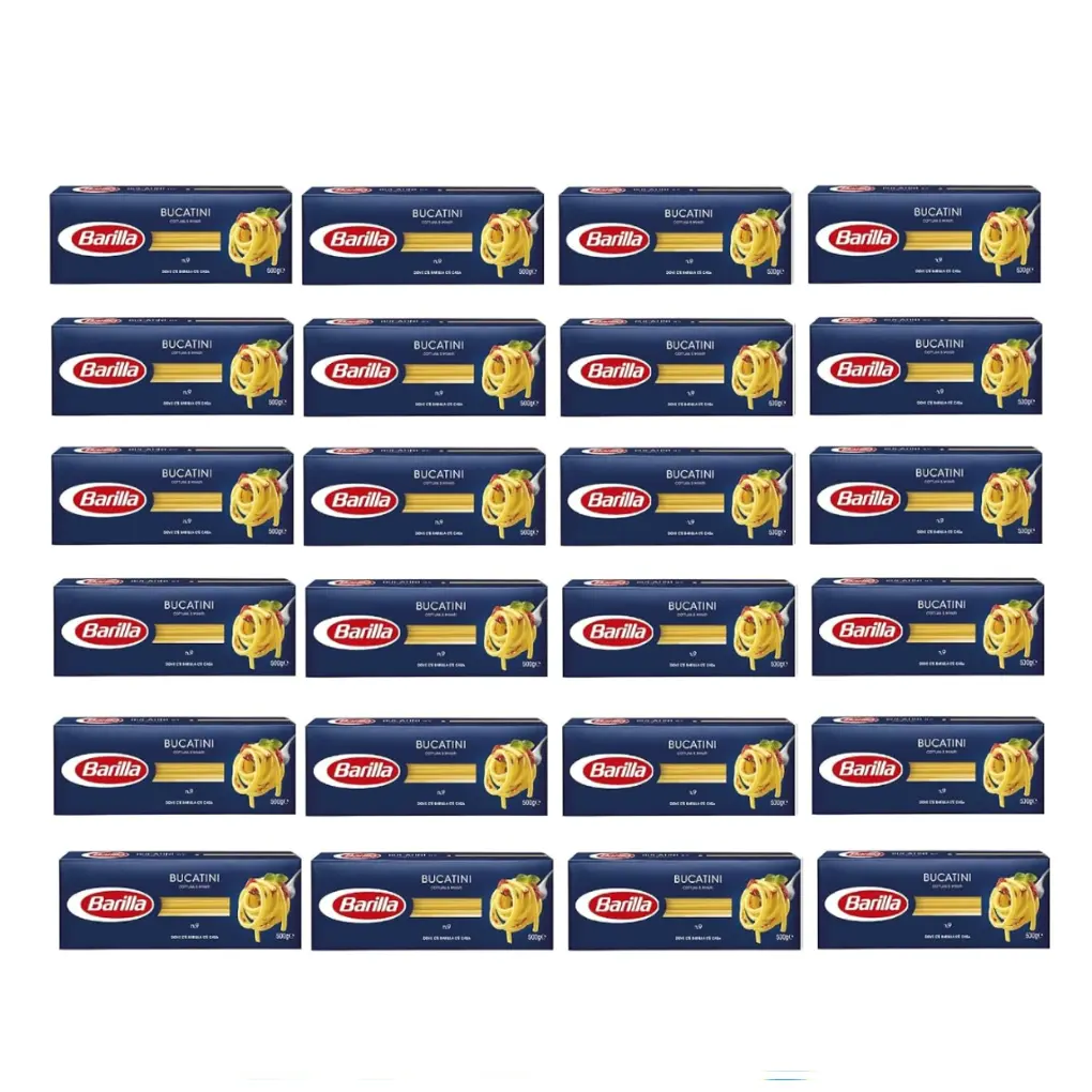 Barilla Bucatini No. 9 | Authentic Italian Pasta | 24 Packs x 500g | Made from 100% Durum Wheat Semolina | Thick Long Noodles with Central Hole | Ideal for Amatriciana & Rich Sauces