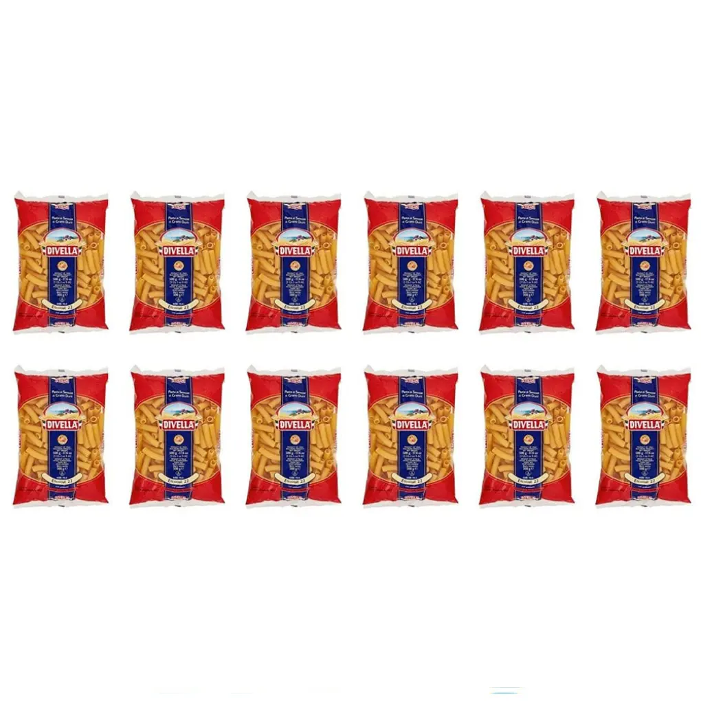 Divella Elicodali No. 22 Pasta | 6 Packs x 500g | 100% Italian Durum Wheat Semolina | Short Ridged Tube Pasta | Ideal for Thick Sauces & Baked Dishes | Made in Italy