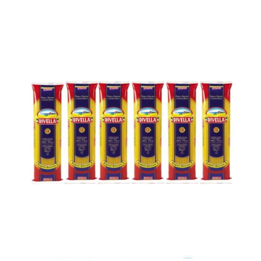 Divella Spaghetti Ristorante No. 8 Pasta | 6 Packs x 500g | 100% Italian Durum Wheat Semolina | Classic Long Pasta | Cooks in 9 Minutes | Ideal for Tomato Sauces & Everyday Meals