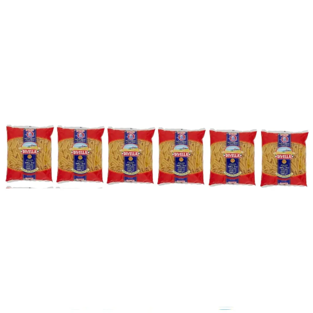 Divella Penne Ziti Rigate No. 27 Pasta | 6 Packs x 500g | 100% Italian Durum Wheat Semolina | Classic Short Pasta with Ridged Surface | Cooks in 9 Minutes | Ideal for Baked Dishes & Sauces