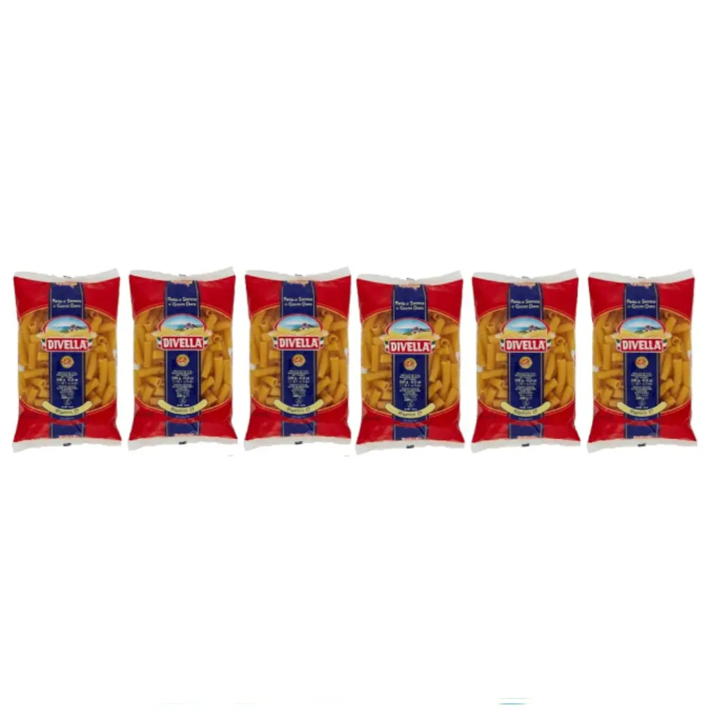 Divella Rigatoni No. 17 Pasta | 6 Packs x 500g | 100% Italian Durum Wheat Semolina | Large Ridged Tube Pasta | Cooks in 9 Minutes | Ideal for Baked Dishes & Hearty Sauce