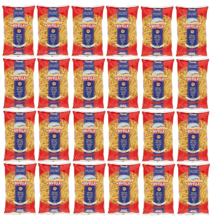 Divella Fusilli No. 40 Pasta | 12 Packs x 500g | 100% Italian Durum Wheat Semolina | Spiral-Shaped Pasta | Cooks in 10 Minutes | Ideal for Sauces, Salads & Bakes