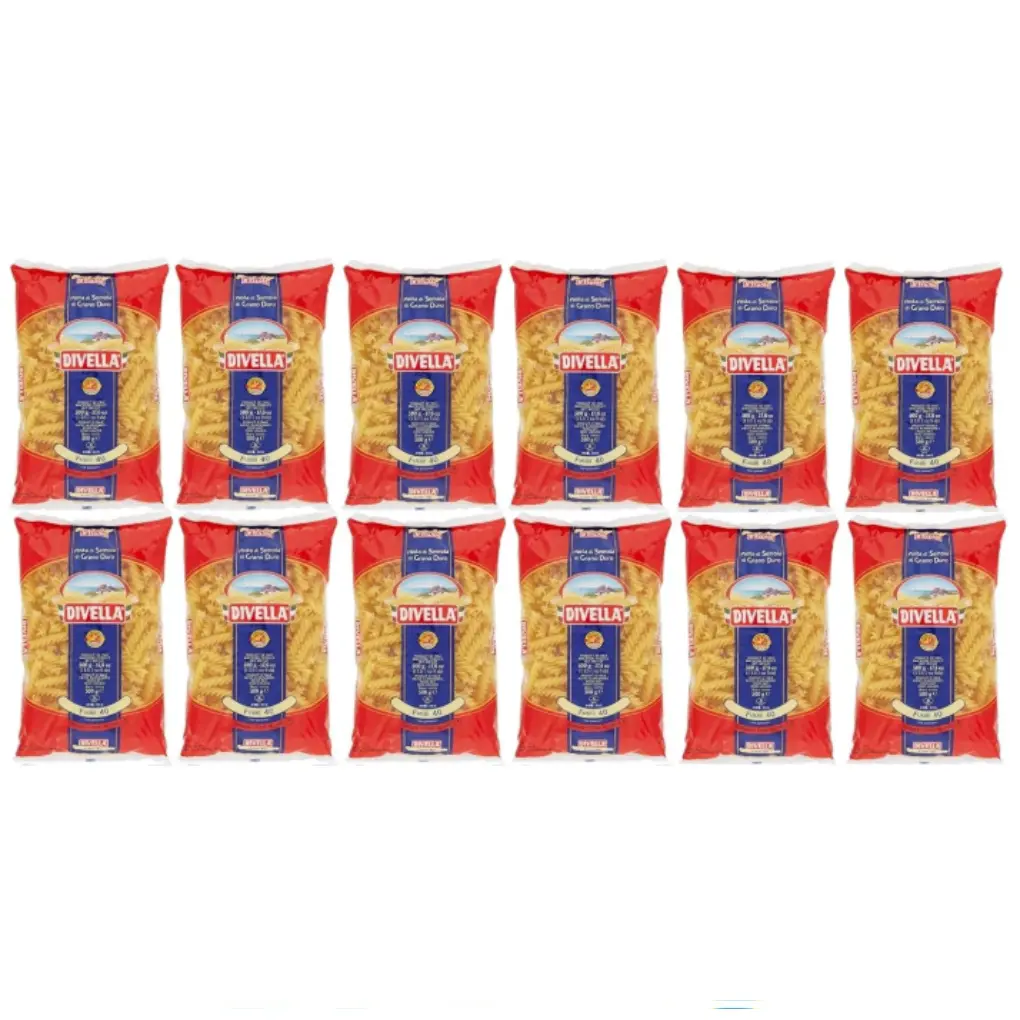 Divella Fusilli No. 40 Pasta | 6 Packs x 500g | 100% Italian Durum Wheat Semolina | Spiral-Shaped Pasta | Cooks in 10 Minutes | Ideal for Sauces, Salads & Bakes