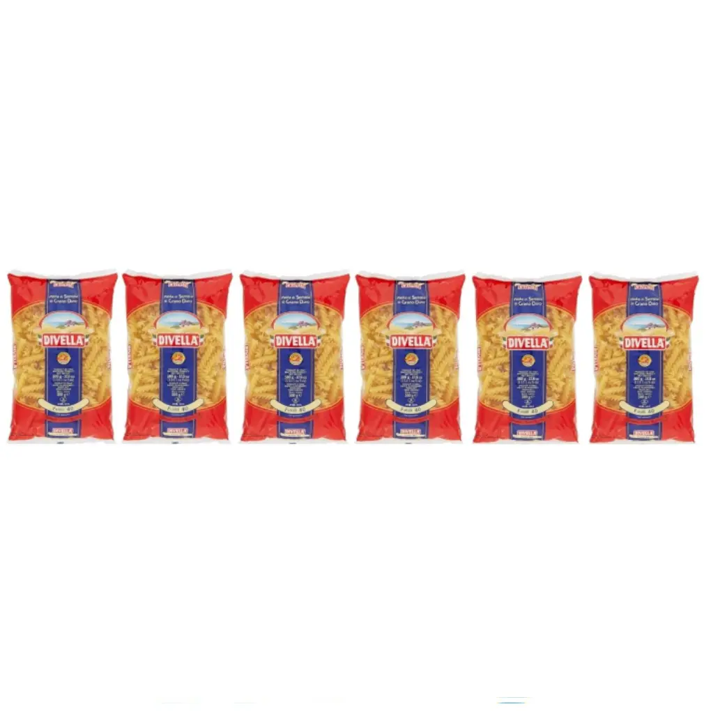 Divella Fusilli No. 40 Pasta | 6 Packs x 500g | 100% Italian Durum Wheat Semolina | Spiral-Shaped Pasta | Cooks in 10 Minutes | Ideal for Sauces, Salads & Bakes
