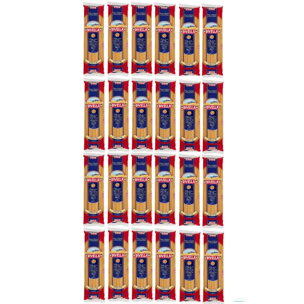 Divella Pasta 100% Italian Linguine N° 14 – Semolina Wheat Pasta, Cooks in 8 Minutes, 12 x 500g Pack