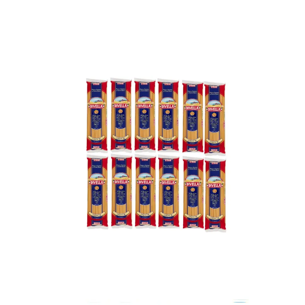 Divella Pasta 100% Italian Linguine N° 14 – Semolina Wheat Pasta, Cooks in 8 Minutes, 6 x 500g Pack