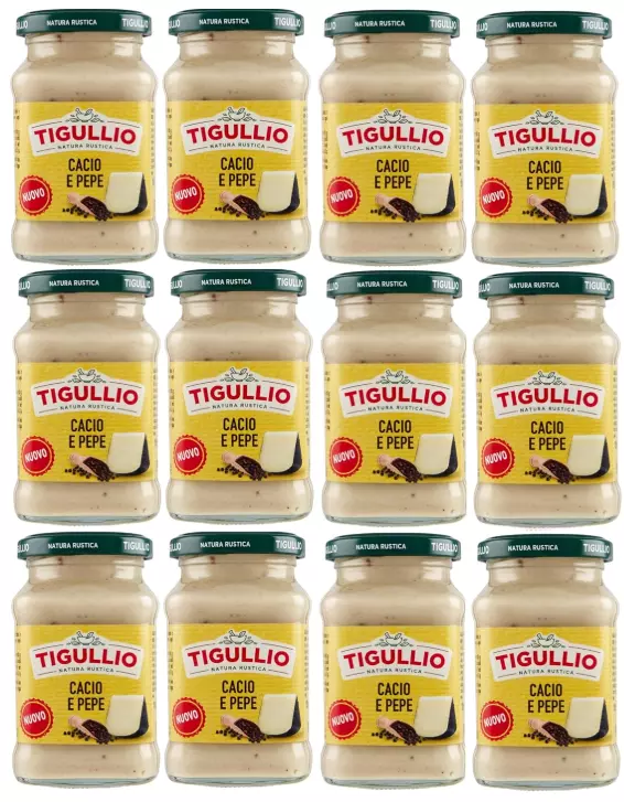 Star Tigullio Pesto Cacio e Pepe Sauce – Creamy Pecorino Romano DOP Pasta Sauce – 6 x 190g Jars