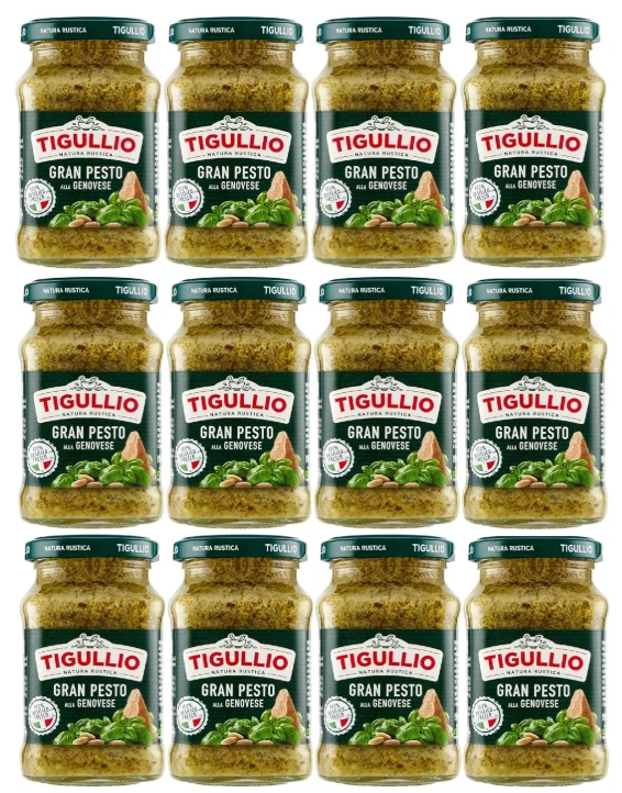  Star Tigullio GranPesto alla Genovese with Basil – Traditional Italian Pesto Sauce – 6 x 190g Jars