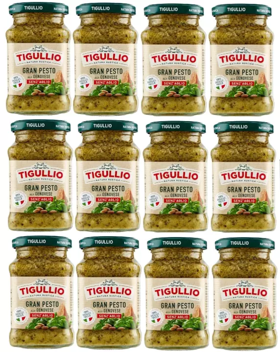Star Tigullio Pesto alla Genovese Garlic-Free, with 100% Fresh Basil, 6 x 190g Jars – Creamy Italian Pasta Sauce, Ready-to-Use, No Garlic, Authentic Ligurian Recipe