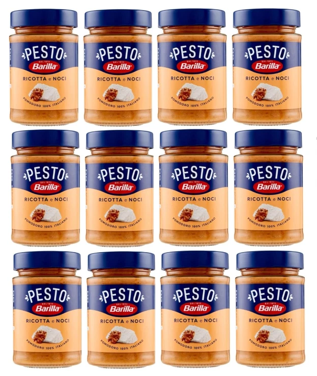 Barilla Pesto Ricotta and Walnuts Spice and Pasta Sauce, Pack of 6 x 190g Jars – Ready-to-Use Italian Pasta Sauce with Creamy Ricotta and Crunchy Walnuts