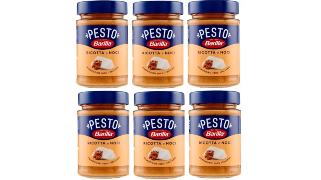 Barilla Pesto Ricotta and Walnuts Spice and Pasta Sauce, Pack of 6 x 190g Jars – Ready-to-Use Italian Pasta Sauce with Creamy Ricotta and Crunchy Walnuts