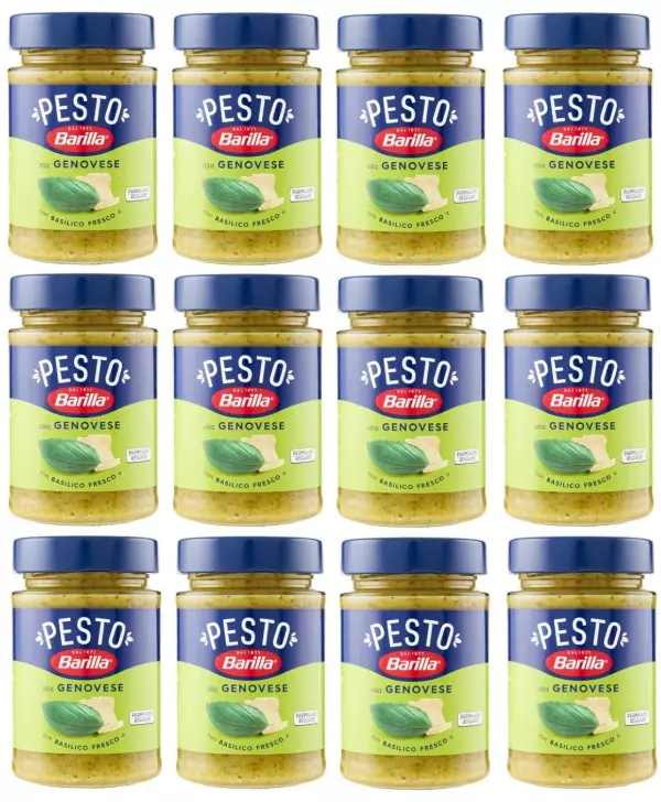 Barilla Pesto alla Genovese with Fresh Basil, 6 x 190g Jars – Classic Italian Pasta Sauce, Ready-to-Use Pesto with Fragrant Basil and Rich Mediterranean Flavour