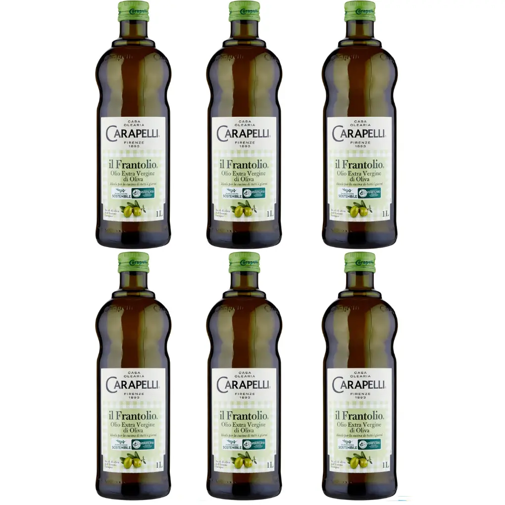Carapelli Il Frantolio Extra Virgin Olive Oil, 3 x 1L Bottles – Cold Extracted Italian EVOO, Balanced Medium Fruity Taste, Premium Quality for Cooking and Seasoning
