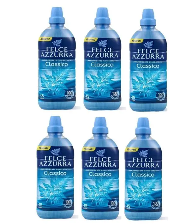 6x PAGLIERI Felce Azzurra Weichspüler Konzentrat Duftende Classico 600ml