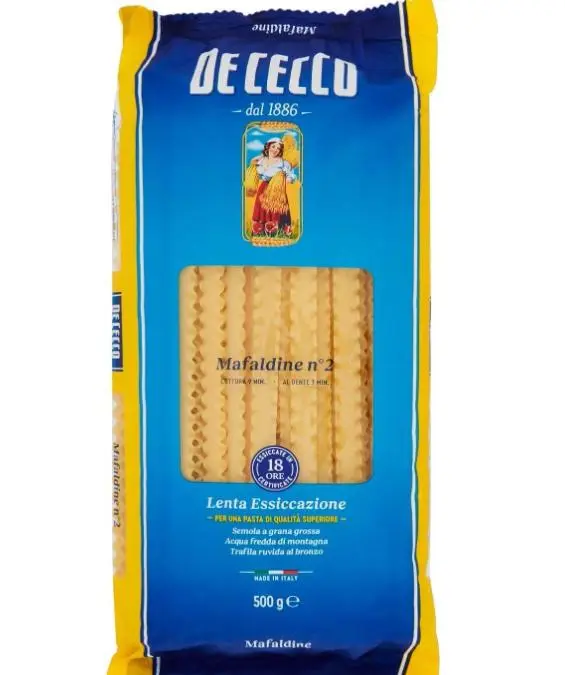 De Cecco Mafaldine Pasta, 6er Pack (6 x 500g), Italienische Bandnudeln aus Hartweizengrieß