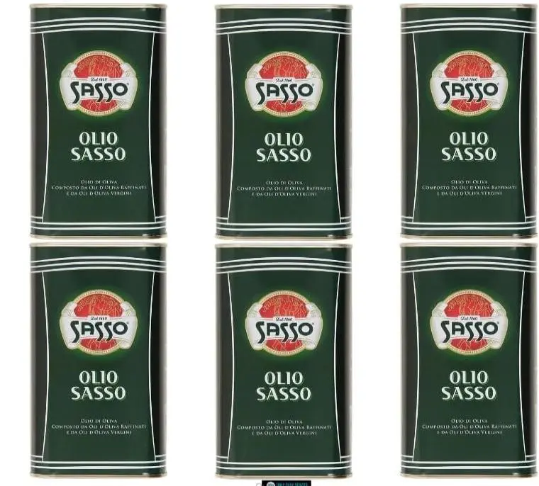 Olio Extra Vergine d'Oliva, Sasso 100% Italiano, Set di 6 Bottiglie da 1 Litro