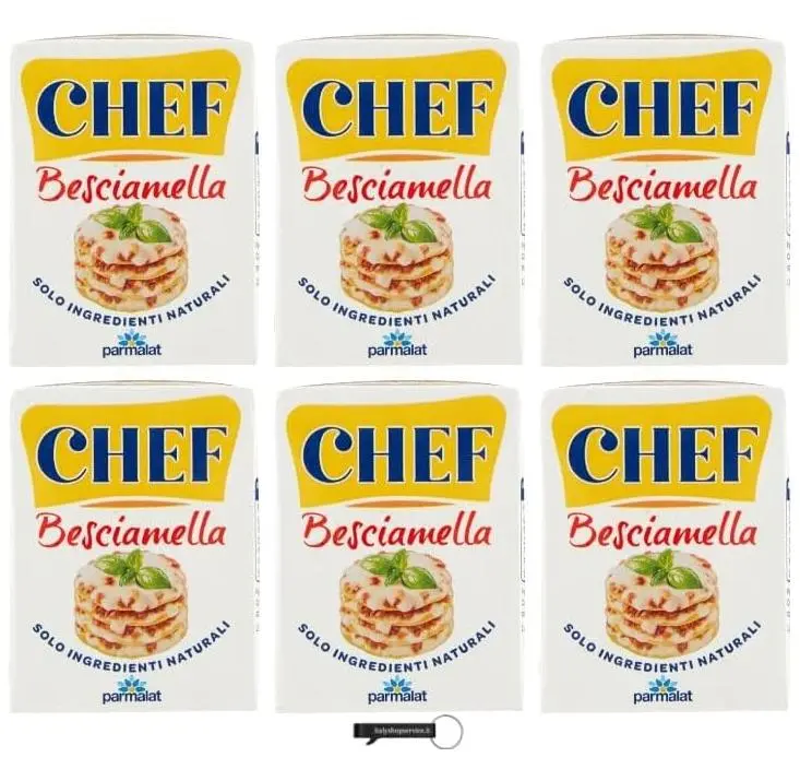 Parmalat Chef Besciamella, Salsa Bechamel con Ingredienti Naturali, Set da 6 x 200 ml