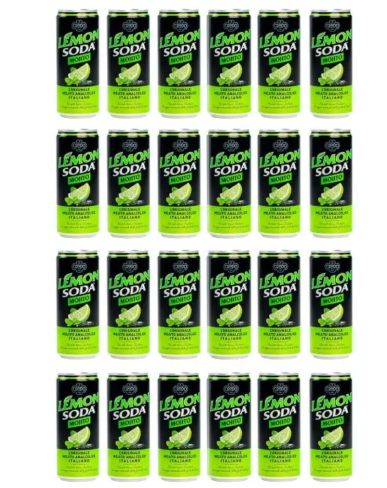 Crodo Lemon Soda Mojito Limonade alkoholfreie Limettenlimonade mit Limettensaft aus Süditalien 24 x 330ml