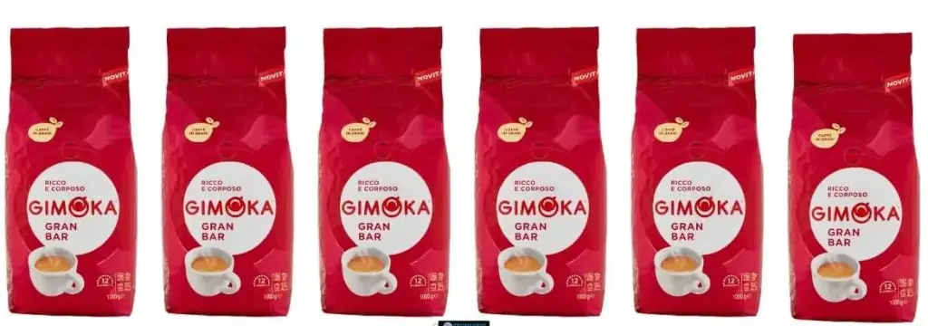 Gimoka Gran Bar Kaffeebohnen, Reichhaltig und Cremig, 6 x 1 kg Packungen