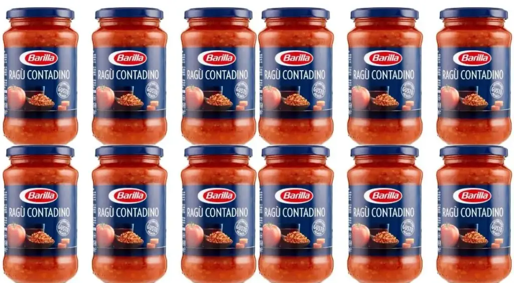 Barilla Ragù Contadino Tomatensauce mit Rotwein, 12er Pack, 400g pro Glas