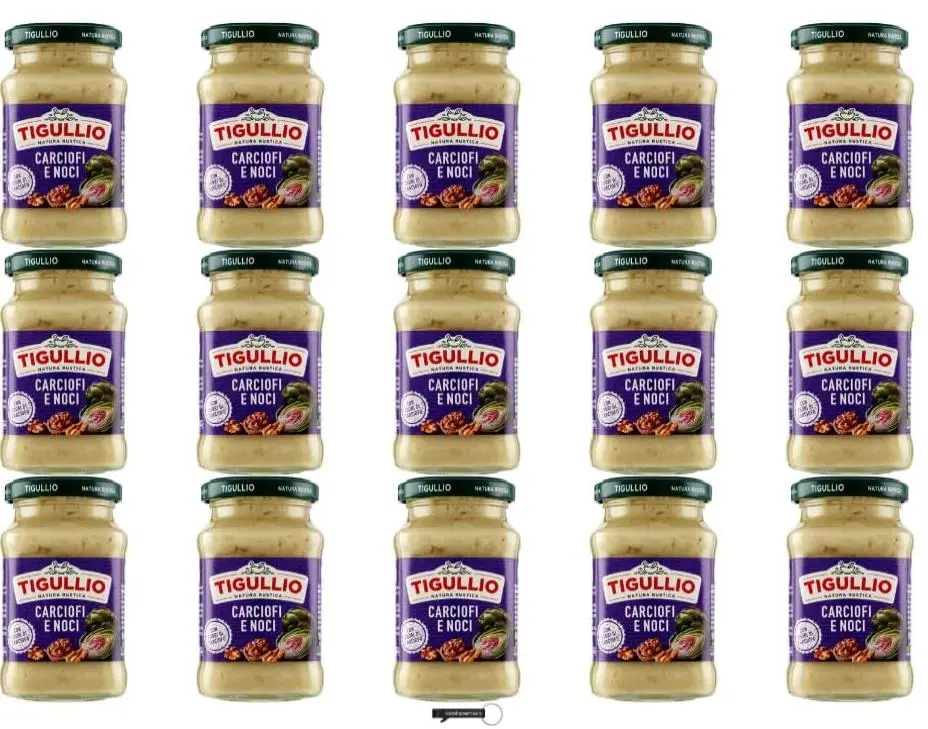 Tigullio Pesto di Carciofi e Noci, 185 g, Confezione da 15 Vasetti, Prodotto in Italia