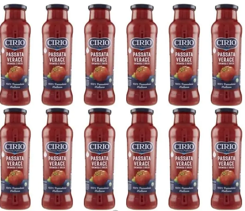 Cirio Passata Verace, Salsa di Pomodoro 100% Italiano, Confezione da 12 Bottiglie, 700g Ciascuna