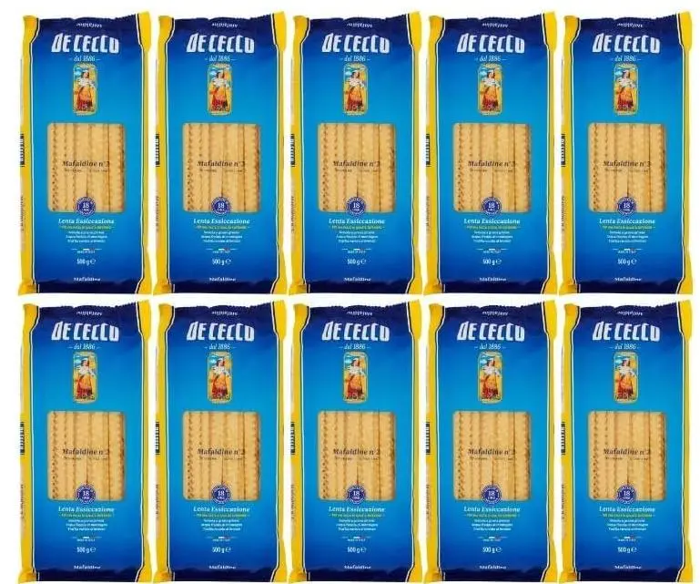De Cecco Mafaldine Pasta di Grano Duro 100% Italiano, Confezione da 10 x 500g