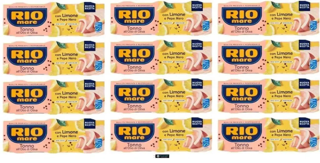 Rio Mare Tonno all'Olio d'Oliva con Limone e Pepe Nero, 12 Confezioni