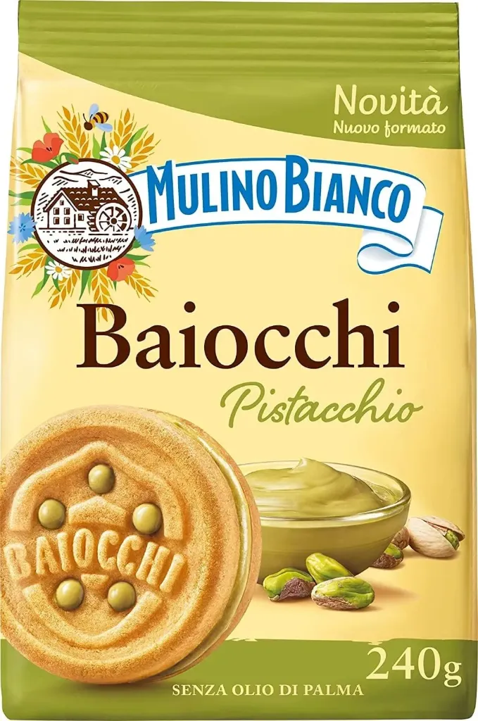 6x Mulino Bianco Pistacchio Kekse mit Pistazien Kekse mit Pistazien und Mürbeteig ideal zum Frühstück oder Snack ohne Palmöl 240 g
